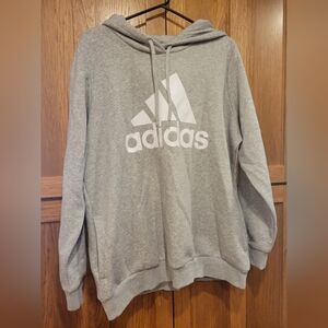 NWT Women's Gray And White Adidas hoodie 2x (RUNS SMALL)